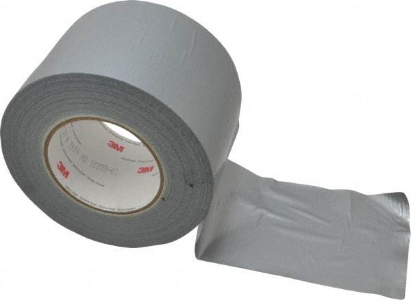 3M - 4" x 55m Silver Duct Tape - 9 mil, Rubber Adhesive, Polyethylene Film Backing, 25 Lb/ln Tensile Strength, 200°F Max, Series 3939 - Strong Tooling