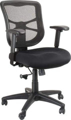 ALERA - 36-5/8 to 42-7/8" High Mid Back Chair - 25" Wide x 26" Deep, Mesh Seat, Black - Strong Tooling