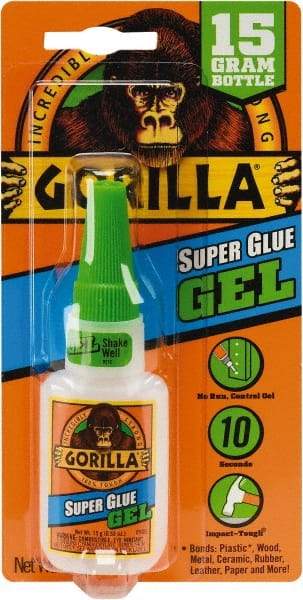 Gorilla Glue - 0.53 oz Bottle Clear Super Glue - 24 hr Full Cure Time, Bonds to Most Surfaces - Strong Tooling