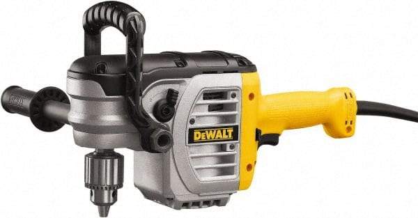 DeWALT - 1/2" Keyed Chuck, 330 & 1,300 RPM, End Handle Electric Drill - 11 Amps, 120 Volts, Reversible, Includes Chuck Key with Holder & 2-Position Side Handle - Strong Tooling