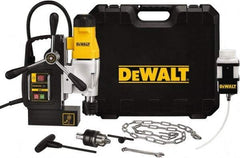 DeWALT - 1/2" Chuck, 4.375" Travel, Portable Magnetic Drill Press - 300 & 450 RPM, 10 Amps, 1100 Watts, 120 Volts, 8' Cord Length - Strong Tooling