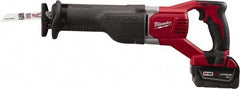 Milwaukee Tool - 18V, 0 to 3,000 SPM, Cordless Reciprocating Saw - 1-1/8" Stroke Length, 19" Saw Length, 1 Lithium-Ion Battery Included - Strong Tooling