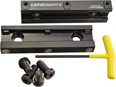 CarveSmart - 3/4" Jaw Width, 1.685" Jaw Height, 3/4" Jaw Thickness, Quick Change Jaw System Vise Jaw Sets - Aluminum, Bolt-On, 2 Jaws, Soft Jaws - Strong Tooling