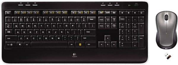 Logitech - Black Keyboard/Mouse - Use with Windows XP, Vista, 7, 8 - Strong Tooling