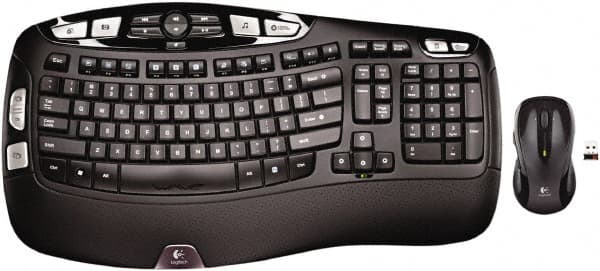 Logitech - Black Keyboard/Mouse - Use with Windows XP, Vista, 7, 8 - Strong Tooling