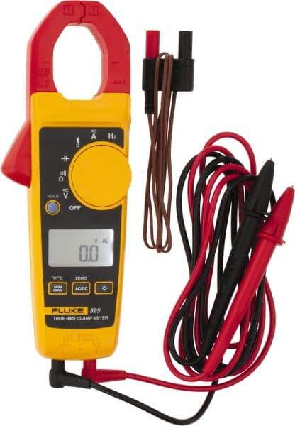 Fluke - 325, CAT IV, CAT III, Digital True RMS Clamp Meter with 1.18" Clamp On Jaws - 600 VAC/VDC, 400 AC/DC Amps, Measures Voltage, Capacitance, Continuity, Frequency, Resistance, Temperature - Strong Tooling