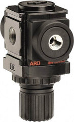 ARO/Ingersoll-Rand - 1/8 NPT Port, 45 CFM, Aluminum Miniature Regulator - 0 to 140 psi Range, 250 Max psi Supply Pressure, 1/8" Gauge Port Thread, 2.913" Wide x 3-9/16" High - Strong Tooling