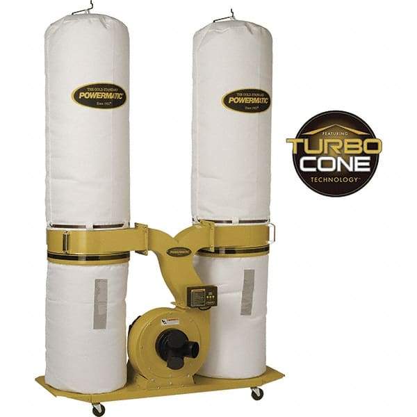 Jet - 230 Volt Dust Collector - 230 CFM Air Flow, 11.31" Static Pressure Water Level - Strong Tooling