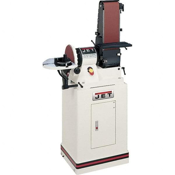 Jet - 48" Long x 6" Wide Belt, 9" Diam, Combination Sanding Machine - 0.75 hp, Single Phase - Strong Tooling