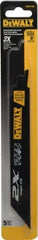 DeWALT - 8" Long x 1" Thick, Bi-Metal Reciprocating Saw Blade - Straight Profile, 14 to 18 TPI, Toothed Edge - Strong Tooling