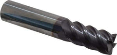 Accupro - 3/4", 5 Flute, Single End, Solid Carbide, 0.03" Corner Radius End Mill - 4" OAL, 45° Helix, Right Hand Flute, 1-5/8" LOC, Right Hand Cut - Strong Tooling