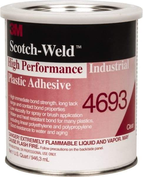 3M - 32 Fluid Ounce Container, Amber, Can Acetone Construction Adhesive - Series 4693 - Strong Tooling