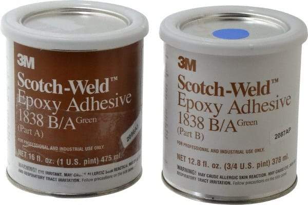 3M - 16 oz Can Two Part Epoxy - 60 min Working Time, 3,000 psi Shear Strength, Series 1838 - Strong Tooling