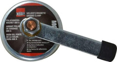 Bessey - 800 Amps Grounding Capacity, 3-1/2" Diam, 2" High, 55 Lb Max Pull Force, Magnetic Welding & Fabrication Ground Clamp - 55 Lb Average Pull Force, 3-1/2" Long, Round Cup Magnet, Copper Stud - Strong Tooling