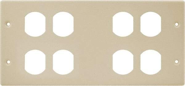 Hubbell Wiring Device-Kellems - 10.22 Inch Long x 4-3/4 Inch High, Rectangular 4 Gang Raceway Cover Plate - Ivory, For Use with HBL4750 Series Raceways - Strong Tooling