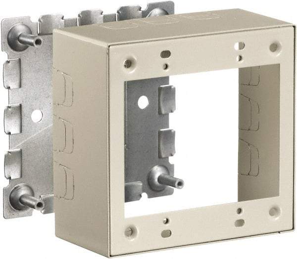 Hubbell Wiring Device-Kellems - 4.64 Inch Long x 2-1/4 Inch Wide x 4.54 Inch High, Rectangular 2 Gang Raceway Box - Ivory, For Use with HBL500 Series Raceways and HBL750 Series Raceways - Strong Tooling