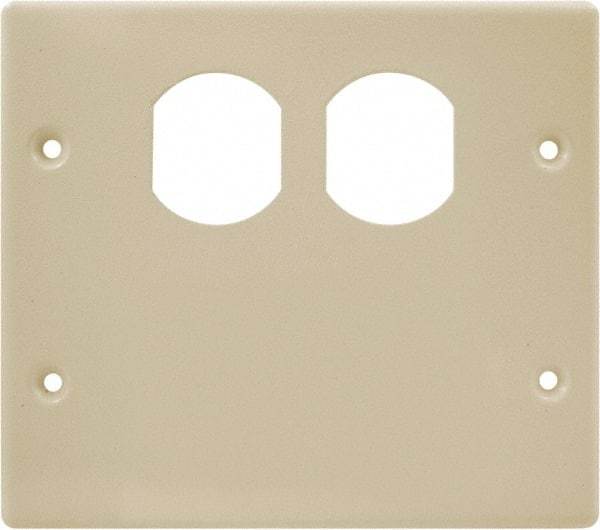 Hubbell Wiring Device-Kellems - 5.43 Inch Long x 4-3/4 Inch High, Rectangular Raceway Plate - Ivory, For Use with HBL4700 Series Raceways and HBL4750 Series Metal Raceways - Strong Tooling