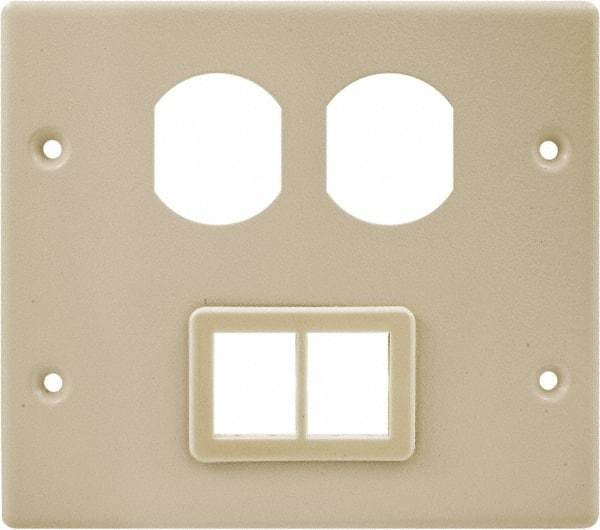 Hubbell Wiring Device-Kellems - 5.43 Inch Long x 4-3/4 Inch High, Rectangular Raceway Plate - Ivory, For Use with HBL4700 Series Raceways and HBL4750 Series Metal Raceways - Strong Tooling