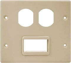 Hubbell Wiring Device-Kellems - 5.43 Inch Long x 4-3/4 Inch High, Rectangular Raceway Plate - Ivory, For Use with HBL4700 Series Raceways and HBL4750 Series Metal Raceways - Strong Tooling