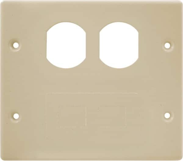 Hubbell Wiring Device-Kellems - 5.43 Inch Long x 4-3/4 Inch High, Rectangular Raceway Plate - Ivory, For Use with HBL4700 Series Raceways and HBL4750 Series Metal Raceways - Strong Tooling