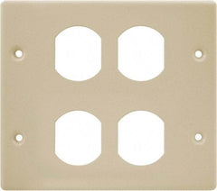 Hubbell Wiring Device-Kellems - 5.43 Inch Long x 4-3/4 Inch High, Rectangular Raceway Plate - Ivory, For Use with HBL4700 Series Raceways and HBL4750 Series Metal Raceways - Strong Tooling