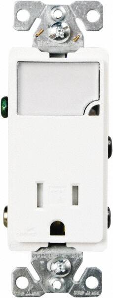 Cooper Wiring Devices - 2 Pole, 125 VAC, 15 Amp, 1 Outlet, Flush Mounted, Self Grounding, Tamper Resistant Combination Outlet with Night Light - 5-15R Configuration, Back Side Wiring, Thermoplastic Material, cULus Listed Standard - Strong Tooling