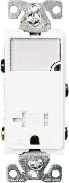 Cooper Wiring Devices - 2 Pole, 125 VAC, 20 Amp, 1 Outlet, Flush Mounted, Self Grounding, Tamper Resistant Combination Outlet with Night Light - 5-20R Configuration, Back Side Wiring, Thermoplastic Material, cULus Listed Standard - Strong Tooling