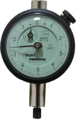 Mahr - 0.025" Range, 0-10-0 Dial Reading, 0.0001" Graduation Dial Drop Indicator - 1-3/4" Dial, 0.01" Range per Revolution, 0.0001" Accuracy, Revolution Counter - Strong Tooling