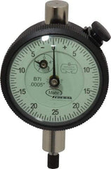 Mahr - 1/8" Range, 0-25-0 Dial Reading, 0.0005" Graduation Dial Drop Indicator - 1-3/4" Dial, 0.05" Range per Revolution, 0.0005" Accuracy, Revolution Counter - Strong Tooling