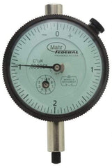 Mahr - 0.5mm Range, 0-10-0 Dial Reading, 0.002" Graduation Dial Drop Indicator - 45mm Dial, 0.2mm Range per Revolution, 0.004mm Accuracy, Revolution Counter - Strong Tooling