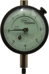 Mahr - 0.02" Range, 0-8 Dial Reading, 0.0001" Graduation Dial Drop Indicator - 2-1/4" Dial, 0.008" Range per Revolution, 0.0001" Accuracy, Revolution Counter - Strong Tooling