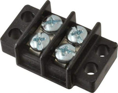 Ideal - 2 Poles, 300 Volt, 30 Amp, -40 to 266°F, Polyester Thermoplastic, Polyester Thermoplastic Multipole Terminal Block - Zinc Plated Steel, 22 to 14 AWG Compatibility, 0.41 Inch High - Strong Tooling