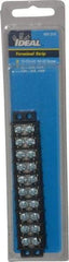 Ideal - 10 Poles, 300 Volt, 30 Amp, -40 to 266°F, Polyester Thermoplastic, Polyester Thermoplastic Multipole Terminal Block - Zinc Plated Steel, 22 to 14 AWG Compatibility, 0.41 Inch High - Strong Tooling