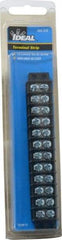 Ideal - 12 Poles, 300 Volt, 30 Amp, -40 to 266°F, Polyester Thermoplastic, Polyester Thermoplastic Multipole Terminal Block - Zinc Plated Steel, 22 to 14 AWG Compatibility, 0.41 Inch High - Strong Tooling