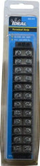 Ideal - 12 Poles, 300 Volt, 30 Amp, -40 to 266°F, Polyester Thermoplastic, Polyester Thermoplastic Multipole Terminal Block - Zinc Plated Steel, 22 to 12 AWG Compatibility, 0.56 Inch High - Strong Tooling