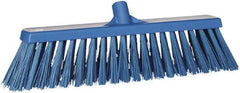 Vikan - 19" Heavy Duty Synthetic Push Broom - 4-1/2" Bristle Length, Plastic Block, European Threaded Handle Connection - Strong Tooling