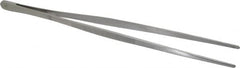 Value Collection - 10" OAL Stainless Steel Assembly Tweezers - Blunt, Serrated Points - Strong Tooling