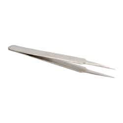 Value Collection - 4-11/32" OAL 4-SA Dumont-Style Swiss Pattern Tweezers - Indented Shanks with Beveled Edges, Extra-Honed Points - Strong Tooling