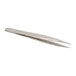 Value Collection - 4-3/4" OAL OO-SA Dumont-Style Swiss Pattern Tweezers - Thick Shanks with Flat Edges, Honed, Blunt Points - Strong Tooling