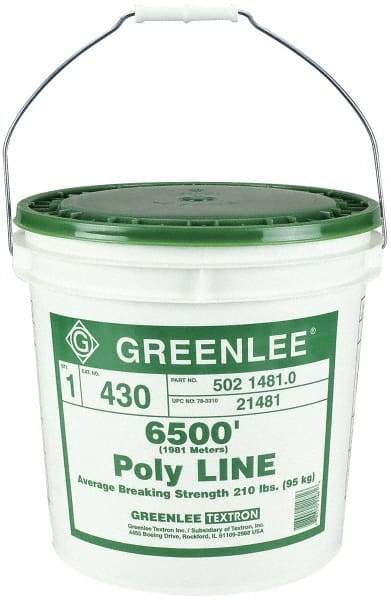 Greenlee - 6,500 Ft. Long, Polyline Rope - 210 Lb. Breaking Strength - Strong Tooling