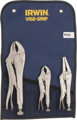 Irwin - 3 Piece Locking Plier Set - Comes in Tool Roll - Strong Tooling