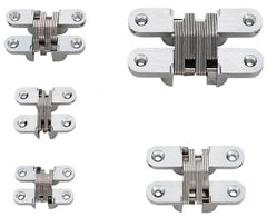 Sugatsune - 2-23/64" Long x 1-25/64" Wide 304/303 Zinc Alloy/Stainless Concealed Commercial Hinge - Exact Industrial Supply