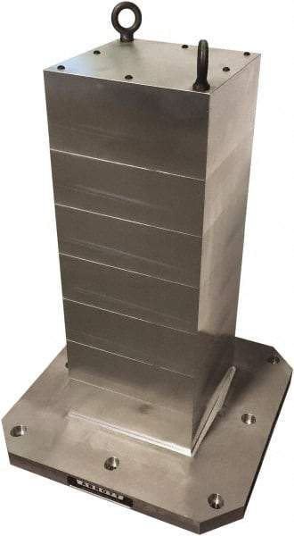 Abbott Workholding Products - 10" Square Fixture Column - Flat Plate Surface, Aluminum Alloy, 15.748" Base Width x 15.748" Base Length x 1.5" Base Thickness - Strong Tooling