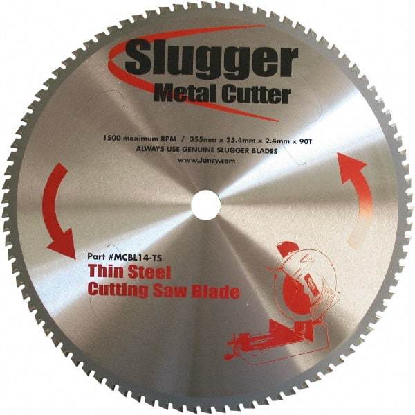 Fein - 14" Diam, 1" Arbor Hole Diam, 90 Tooth Wet & Dry Cut Saw Blade - Carbide-Tipped, Standard Round Arbor - Strong Tooling