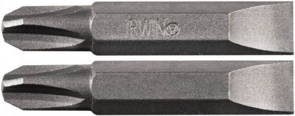 Irwin - 1/4" Drive, #3 Slotted Screwdriver Bit - 1-1/2" OAL - Strong Tooling