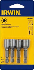 Irwin - 4 Piece, Nutsetter Handle, Bit Holder - 1/4" Hex Drive - Strong Tooling