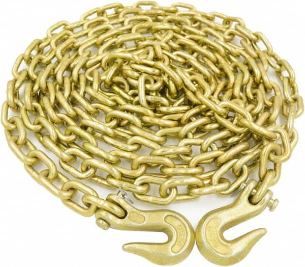 Value Collection - 3/8" Welded Tie Down Chain - 6,600 Lb Capacity, Grade 70, Yellow Chromate Zinc Finish - Strong Tooling