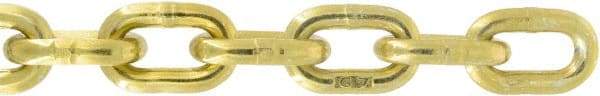 Value Collection - 1/4" Welded Steel Chain - 3,150 Lb Capacity, Grade 70, Yellow Chromate Zinc Finish - Strong Tooling