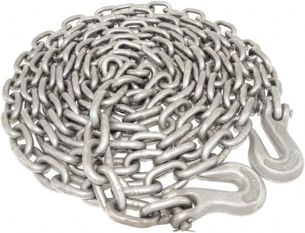 Value Collection - 3/8" Welded Tie Down Chain - 5,400 Lb Capacity, Grade 40, Self-Colored Finish - Strong Tooling