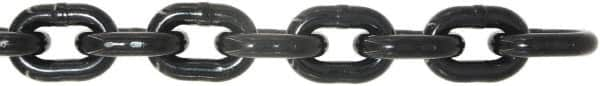 Value Collection - 3/8" Welded Alloy Chain - 7,100 Lb Capacity, Grade 80, 25' Long, Black Lacquer Finish - Strong Tooling